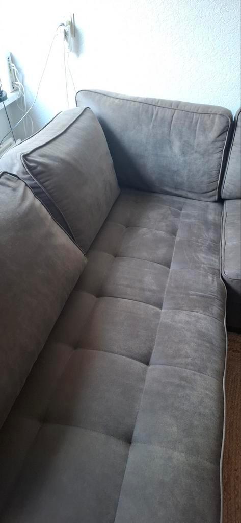 Olijfgroene hoekbank in zeer goede staat, Huis en Inrichting, Banken | Bankstellen, Zo goed als nieuw, Vierpersoons of meer, Ophalen