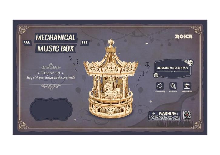 Robotime Romantic Carousel AMK62 Bouwpakket Nieuw, Hobby en Vrije tijd, Modelbouw | Overige, Nieuw, Groter dan 1:32, Ophalen of Verzenden