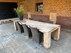Tuintafel 3 meter lang met 6 stoelen, Tuin en Terras, Tuinsets en Loungesets, Ophalen, Zo goed als nieuw