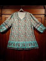 boho vintage tuniekjurk turquoise 48/50, Kleding | Dames, Grote Maten, Ophalen of Verzenden, Nieuw, Blauw, Jurk