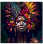 Glasschilderij Powervrouw 100x100 cm, Antiek en Kunst, Ophalen