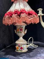 Dresden Porseleinen Lampenvoet met Kap - 30cm, Huis en Inrichting, Lampen | Lampenkappen, Gebruikt, 25 tot 50 cm, Verzenden, Wit