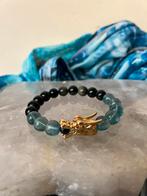 Obsidiaan goudobsidiaan fluoriet draak beschermt geluk uniek, Ophalen of Verzenden, Nieuw, Goud, Met bedels of kralen