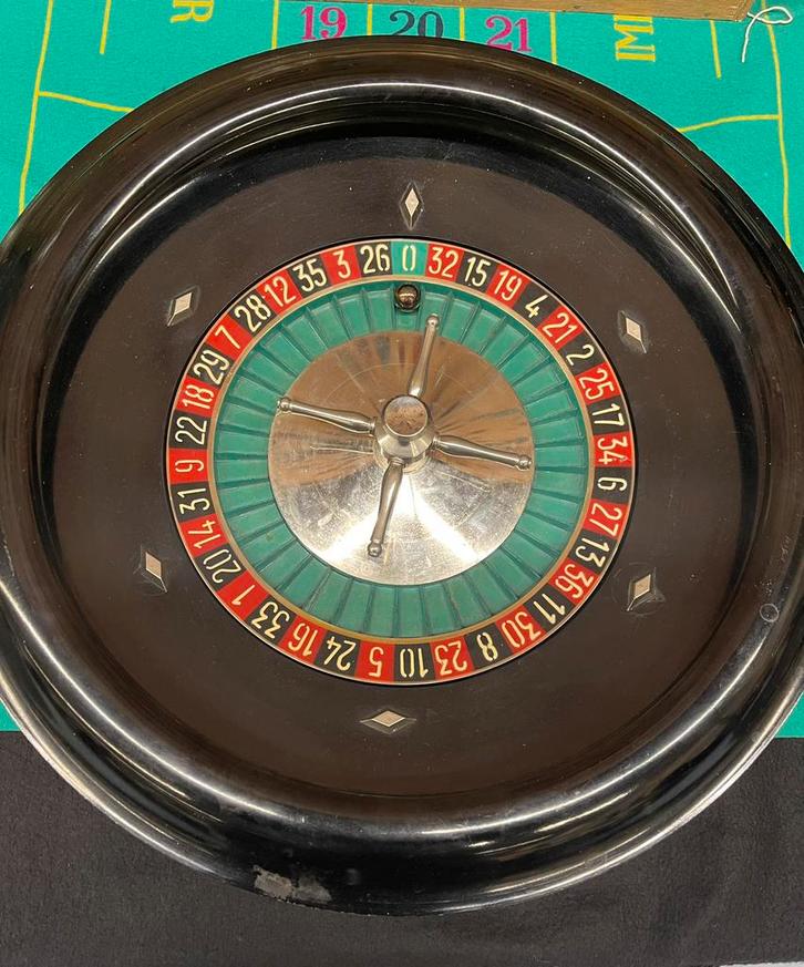 VINTAGE TAFELROULETTEWIEL ANTIEK GOKKEN, Hobby en Vrije tijd, Gezelschapsspellen | Bordspellen, Ophalen of Verzenden
