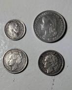 25 cent 1897, 10 cent 1906, 5 cent 1869, 10 cent 1939, Postzegels en Munten, Munten | Nederland, Zilver, Overige waardes, Koningin Wilhelmina