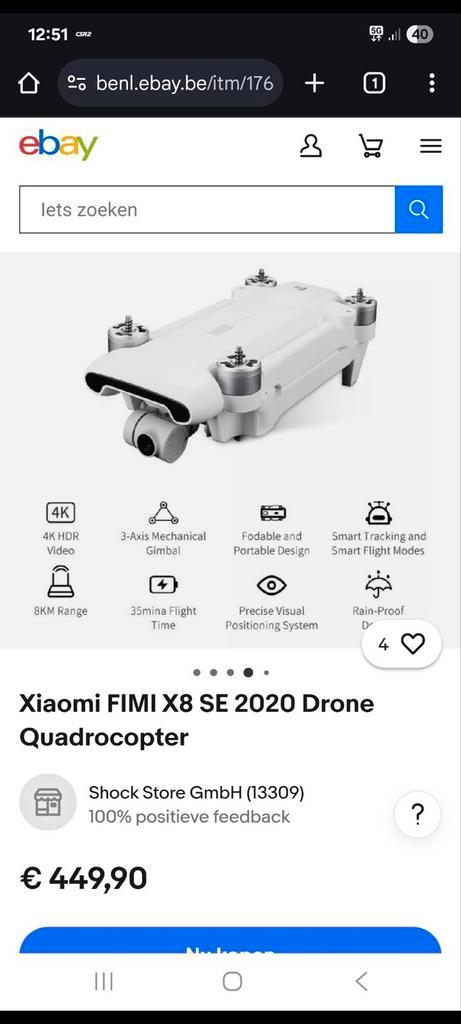 2xXiaomi Fimi x8 se 2020, Audio, Tv en Foto, Drones, Zo goed als nieuw, Ophalen of Verzenden