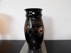 Art Deco grote Doyen Vaas Incrusta, zwart opaline glas, Ophalen of Verzenden