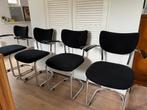 4 Gispen 3011 stoelen, Ophalen, Gebruikt, Metaal, Zwart