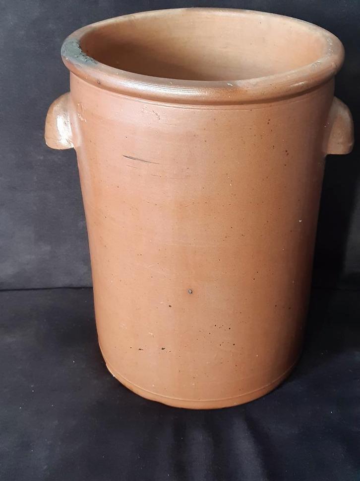 Grespot met komgrepen "10"(ltr?)aardewerk "landelijk sober, Antiek en Kunst, Curiosa en Brocante, Ophalen of Verzenden