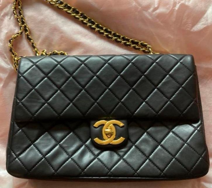 Schoudertas medium flapbag 2.5 CC black, Sieraden, Tassen en Uiterlijk, Tassen | Schoudertassen, Zo goed als nieuw, Overige merken