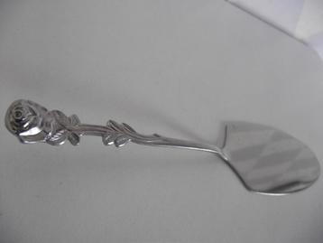 RVS taartschep roos gebakschep rozentak heft 22 cm Br 5,5 cm beschikbaar voor biedingen