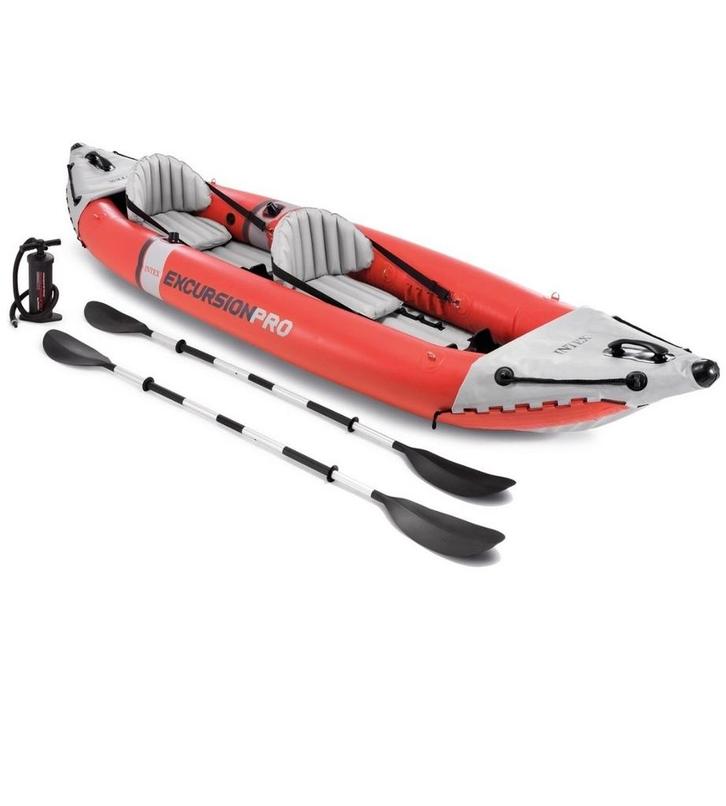 Intex Excursion Pro K2 Kano - 2 persoons, Watersport en Boten, Kano's, Zo goed als nieuw, Kajak, Twee personen, Opblaasbaar, Met peddels