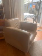 2 donkerbruine banken (2-zits en 3-zits), 1 beige fauteuil, 150 tot 200 cm, Gebruikt, Leer, 75 tot 100 cm
