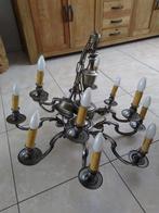 zilverkleurige 12 lamps kroonluchter 2 laags, Huis en Inrichting, Lampen | Kroonluchters, Metaal, Zo goed als nieuw, Ophalen