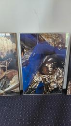 Nielsen wissellijst met afbeelding persoon in gouden blauw, Minder dan 50 cm, Gebruikt, 50 tot 75 cm, Metaal of Aluminium