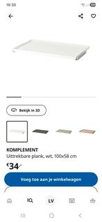 Ikea komplement uittrekbare planken 7x, Ophalen, Zo goed als nieuw, 50 tot 75 cm, 50 tot 100 cm