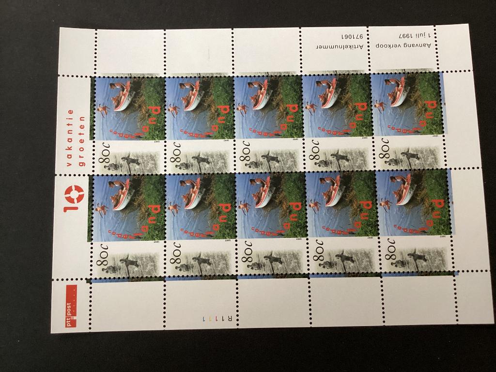 1997, Spelevaren, blok 10 zegels, 1727, Verzenden, Na 1940, Postfris
