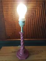 Vintage twirl lamp - Kleur oud rose/ goud & drukschakelaar, Huis en Inrichting, Lampen | Tafellampen, Ophalen of Verzenden, Minder dan 50 cm