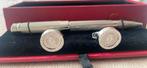 Limited edition Cartier silver pen met cufflinks uit 1980, Verzamelen, Overige merken, Balpen, Nieuw, Met doosje