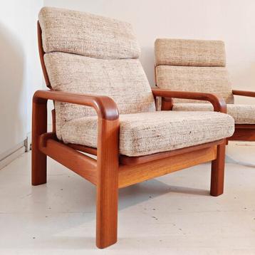Vintage Deense fauteuils  beschikbaar voor biedingen