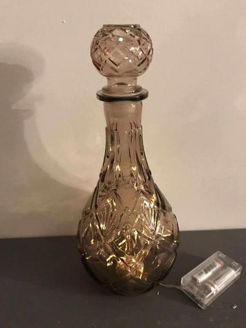Vintage Glazen Fles Lamp beschikbaar voor biedingen