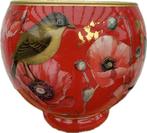 Rode glazen schaal,, vaas, bloempot, Nieuw, Ophalen of Verzenden, Glas, Minder dan 50 cm