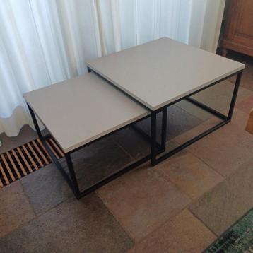 Salontafel set, beige/ zwart beschikbaar voor biedingen
