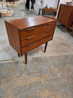 Vintage ladekast uit Denemarken teak, Ophalen, Gebruikt, 50 tot 100 cm, 3 of 4 laden