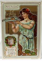 Chromo Liebig Art Nouveau Met Gerechten., Ophalen of Verzenden, Zo goed als nieuw, Voor 1940, Prent