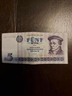 Bankbiljet 5 DMark voormalige DDR (Oost-Duitsland) 1975, Postzegels en Munten, Bankbiljetten | Europa | Niet-Eurobiljetten, Verzenden