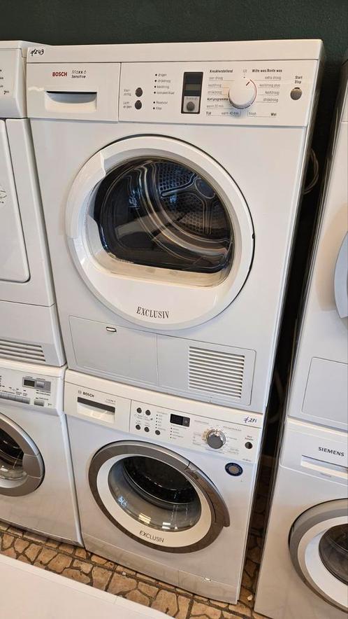 Prachtige Bosch setje Wasmachine en condens droger, Witgoed en Apparatuur, Wasmachines, Gebruikt, Voorlader, 8 tot 10 kg, Minder dan 85 cm