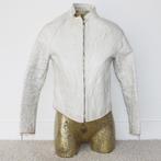 Zeer Mooie Lamsleren Pink Tartan Vintage Jas (XS) € 60,-, Wit, Ophalen of Verzenden, Zo goed als nieuw, Maat 34 (XS) of kleiner