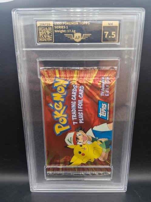1999 pokemon topps Series 1 pack 17.1gram AP 7.5 NM, Hobby en Vrije tijd, Verzamelkaartspellen | Pokémon, Zo goed als nieuw, Meerdere kaarten