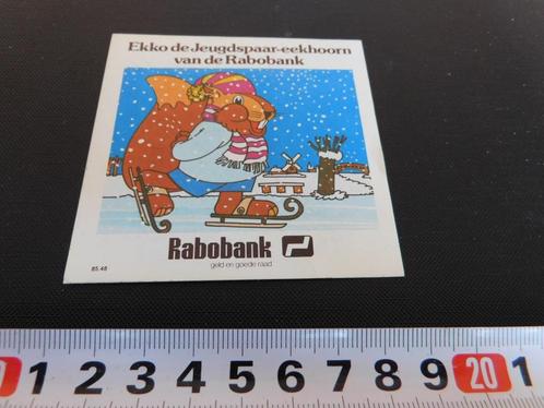 sticker RABOBANK Ekko de Jeugdspaar Eekhoorn, Verzamelen, Stickers, Zo goed als nieuw, Bedrijf of Vereniging, Ophalen