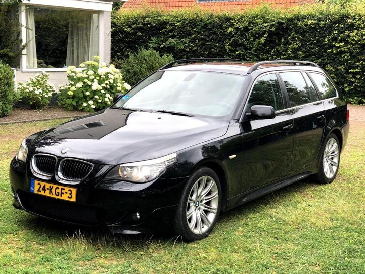 BMW 5-Serie 3.0 D 530 Touring AUT 2007 Zwart LCI HUD Pano, Auto's, BMW, Particulier, 5-Serie, ABS, Adaptieve lichten, Airbags