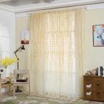 Gele Takken Vitrage Gordijnen Gordijn Planten Bloemen, Verzenden, Nieuw, 100 tot 150 cm, 200 cm of meer