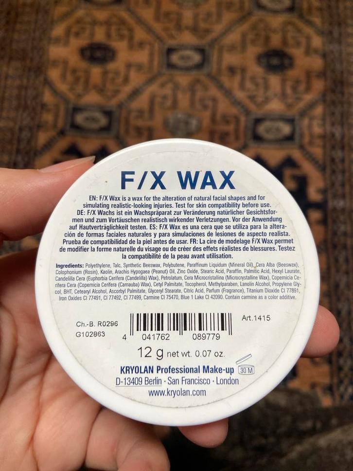 Kryolan F/X Wax - Special Effects Make-up, Sieraden, Tassen en Uiterlijk, Uiterlijk | Cosmetica en Make-up, Zo goed als nieuw