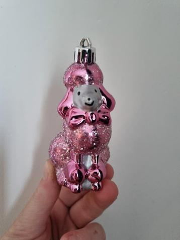 Kerst ornament, roze schaap met strik beschikbaar voor biedingen