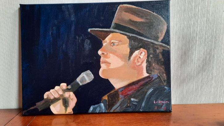 André Hazes in concert. Acryl op canvas.  Door Lia v. Langen, Antiek en Kunst, Kunst | Schilderijen | Modern, Ophalen of Verzenden