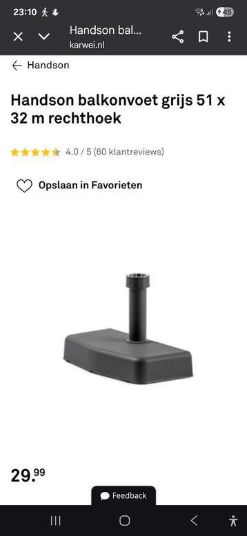 Grijze Parasolvoet voor Balkon beschikbaar voor biedingen