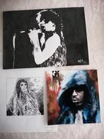 3 x Aquarel schilderijen, DMX, BONO(U2) EN ALICE COOPER, Antiek en Kunst, Kunst | Litho's en Zeefdrukken, Ophalen of Verzenden