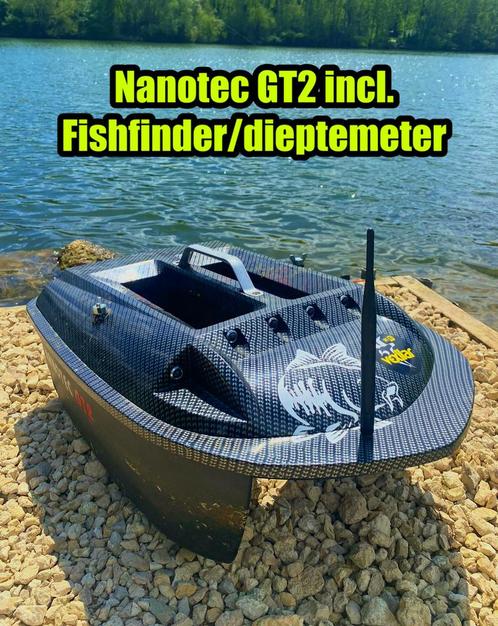 Voerboot - nanotec gt2 incl fisfinder en dieptemeter, Watersport en Boten, Hengelsport | Karpervissen, Zo goed als nieuw, Overige typen