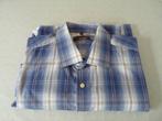 Blauw grotere ruit overhemd met korte mouw mt 45-46, Kleding | Heren, Grote Maten, Overhemd, Blauw, Ophalen of Verzenden, Zo goed als nieuw