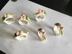 6 Fine bone China servetten ringen, Verzamelen, Ophalen of Verzenden, Zo goed als nieuw, Porselein, Overige typen