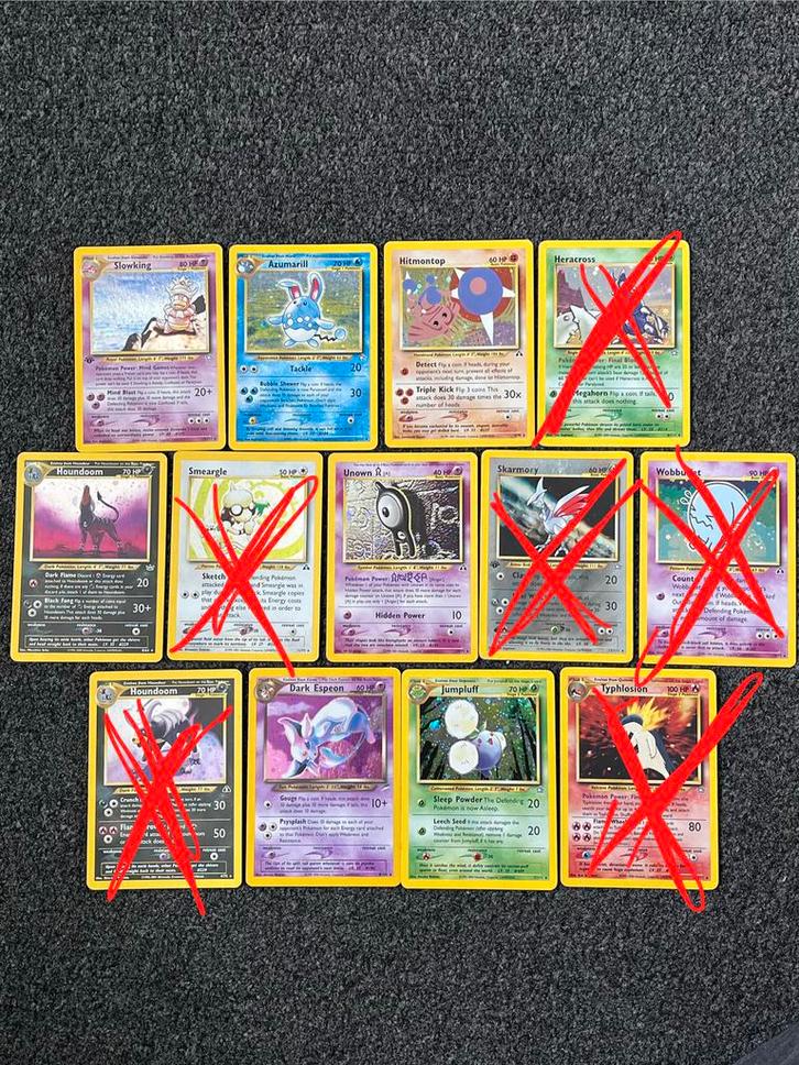 Pokémon 13 oude holo kaarten van Neo series - Mixed conditie, Hobby en Vrije tijd, Verzamelkaartspellen | Pokémon, Zo goed als nieuw