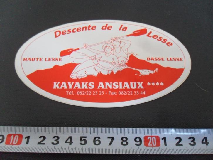 sticker België KAYAKS ANSIAUX Descente de la Lesse, Verzamelen, Stickers, Zo goed als nieuw, Ophalen