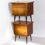 Vintage nachtkastjes | vintage nightstand | mid century, Niet bekend, Hout, Ophalen, Niet bekend