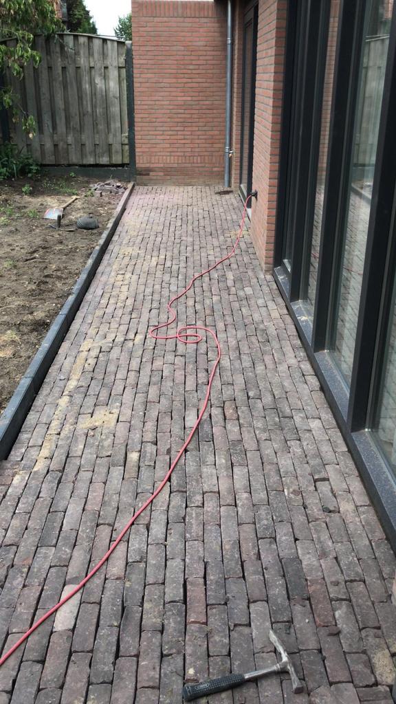 Gebakken paarse klinkers - 16m2, Tuin en Terras, Tegels en Klinkers, Gebruikt, Klinkers, Beton, 10 m² of meer, Ophalen