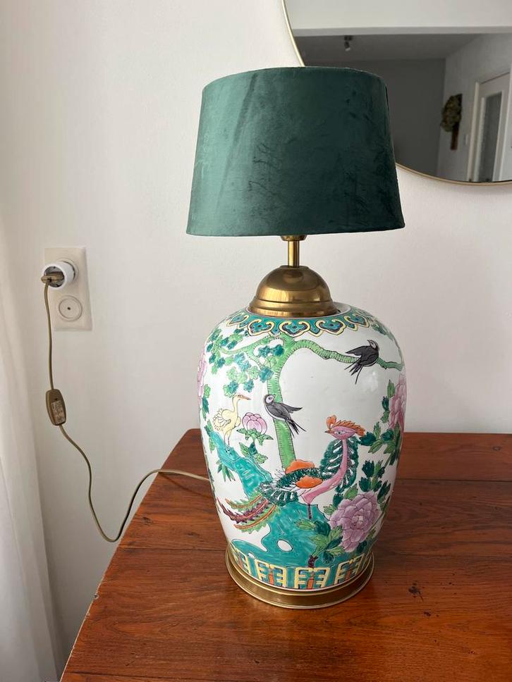Chinese Vaas Lamp, Huis en Inrichting, Lampen | Tafellampen, Gebruikt, Overige materialen, Ophalen
