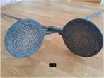 Rare antique stroopwafel Irons stove top or fireplace 65, Antiek en Kunst, Ophalen of Verzenden